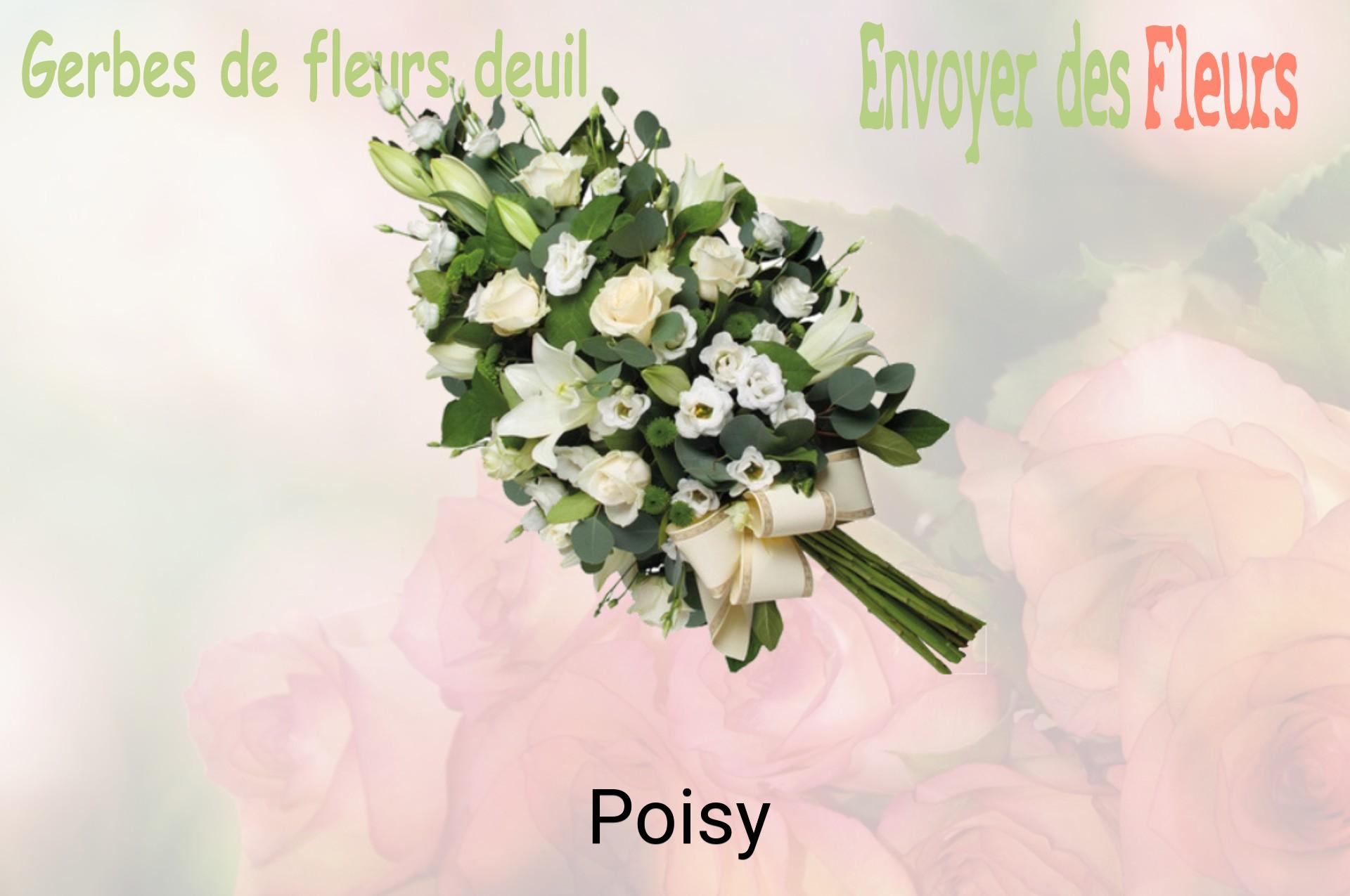 Gerbe de fleurs de deuil livrée à Poisy